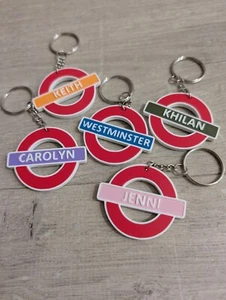 London Underground Personalised Name & Colour Keyring, Keychain Gift, Bag Charm - Picture 1 of 6