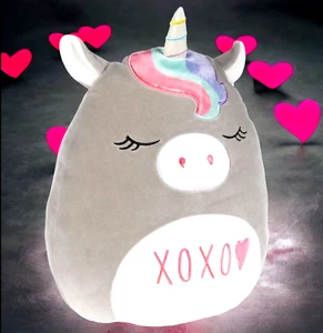 NEW Squishmallow Unicorn Teresa Grey 12” KellyToys Plush Valentine’s XOXO - Picture 1 of 11