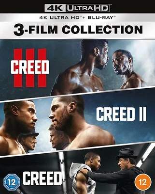 CREED TRILOGY 4k COLLECTION PART 1 2 3 MOVIE FILM ROCKY BOXING BEAND NEW UK R2 - Image 1 of 2