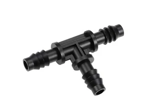 ID8 8mm Reinforced Black Nylon Barb Hose Tube 3 Way 90° Degree Angle Equal T - Picture 1 of 4