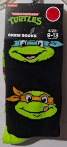 NEU Nicklodeon Teenage Mutant Ninja Turtle Crew-Socken schwarz grün Größe 9-13 - Bild 1 von 2
