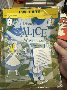 Partituras de películas de Disney de la década de 1950 Alicia en el país de las maravillas 'I'm Late' (grabadas) - Imagen 1 de 1