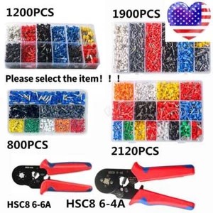 Connectors Cord Wire Crimp Cable Pin End Bootlace Ferrule Terminals Kit 1-2120x - Picture 1 of 24
