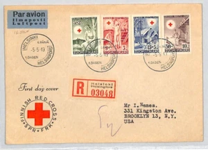 FINLAND 1949 FDC Illustrated RED CROSS Helsinki Registered First Day Cover RC112 - Picture 1 of 8