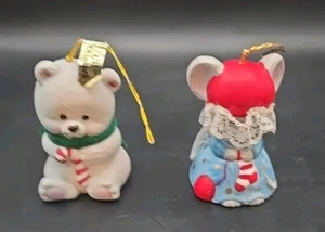 2 Weihnachten Jasco Vintage Pflege Viech Glockenspiel Biskuit Porzellan Glocke Ornamente - Bild 1 von 16