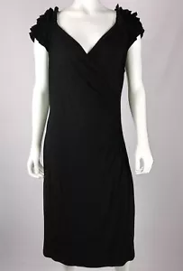 Sangria Damen Kleid Gr. L schwarz gerafft Rüschen Schultern Stretch kreuz und quer - Bild 1 von 7