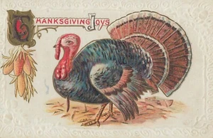 Postkarte Gruß Thanksgiving Klein Format Sehr Schönes - Gereist - Bild 1 von 2