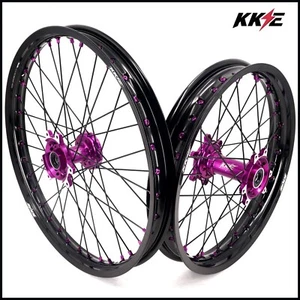 KKE 21-18 Enduro Wheels For Surron Ultra Bee 2024 eBike Spoked Rims Purple Hubs - Picture 1 of 13