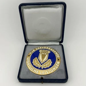 Vtg Auto Union DKW Sporting Performance Badge w Box Rare Excellence 3.25” 50s - Picture 1 of 12