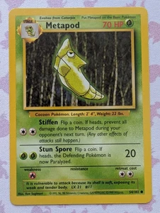 Juego de cartas coleccionables Pokémon Metapod Base Set 54/102 Regular Ilimitado Común - Imagen 1 de 2