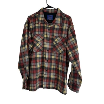 Vintage Pendleton Board Shirt Men Size Large  Multicolor Plaid Wool 60s 70s - Image 1 of 4