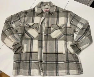 Levi’s quilted plaid fleece zip & button up large jacket - Picture 1 of 10