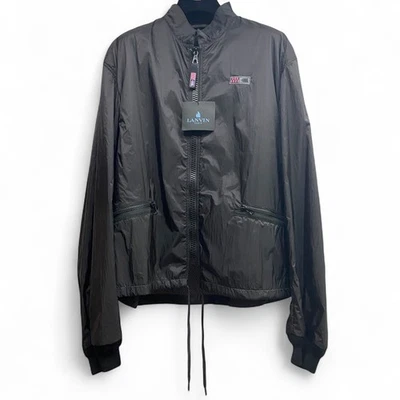 RRP£1500 LANVIN Black Oversized Windbreaker Jacket with Hidden Hood UK40/EU50 — 第 1/4 张图片