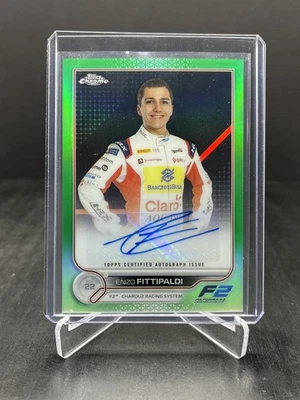 2022 Topps Chrome F1 Enzo Fittipaldi Autograph Green Refractor 62/99 #CAC-EF - Image 1 of 2