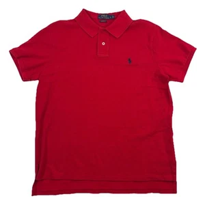 Polo Ralph Lauren Custom Fit Casual Apple Red Vintage Poloshirt Herren Gr. L - Bild 1 von 6