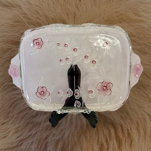 Crystal Serving Platter Mikasa Toska Rectangular Blossom Time 16x11 inches - Picture 1 of 3