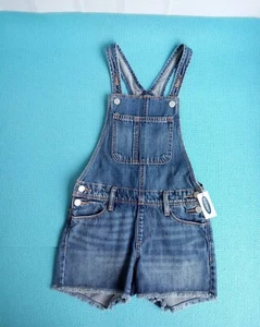 Old Navy Girl's Shortalls Denim Frayed-Hem Jean Romper Overall Blue Size S (6-7) - Picture 1 of 5