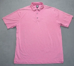 FootJoy Herren Lisle Golf Poloshirt meliert rosa blau Nadelstreifen Größe XL - Bild 1 von 8