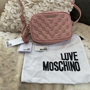 LOVE MOSCHINO Heart-studded Embellished Shoulder Bag JC4236PP9AKE0601 Pink *New