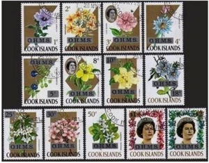 Cook Isls O1-O13 blocks/4, CTO. Michel D1-D13. Flowers, Official 1975. - Picture 1 of 2