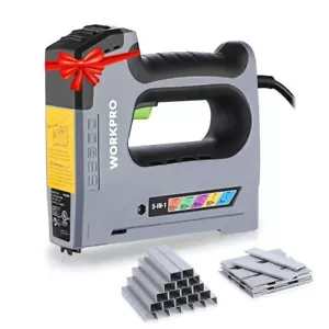 WORKPRO 5 in 1 Electric Staple Gun 110V Corded Brad Nailer w/2000 Staples & Nail - Picture 1 of 9