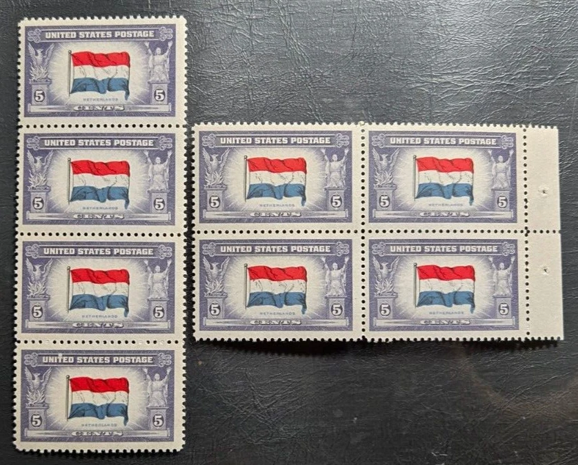 Scott #913 Netherlands 2x block of 4 MNH - Image 1 of 1