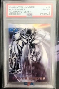 1994 Marvel Universe Flair Silver Surfer Power Blast Insert #14 PSA 8 - Picture 1 of 2
