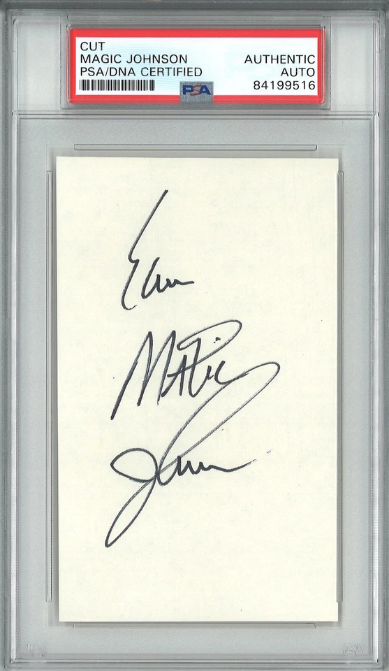 EARVIN MAGIC JOHNSON SIGNED CUT SIGNATURE PSA DNA RARE FULL NAME - Image 1 of 1