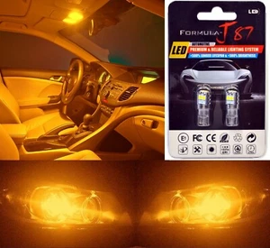 LED 3030 Light Orange Amber 194 Two Bulbs License Plate Replace EO Color JDM - Picture 1 of 11