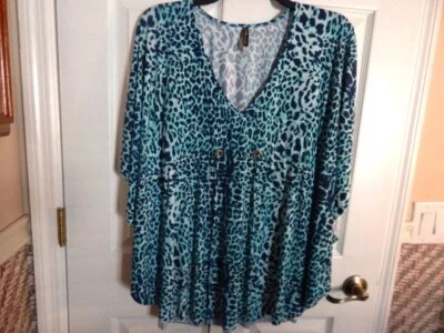 Hermanny by Vix Women's Animal Print Cover-up Poncho Top (S) - Image 1 of 4