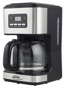 Elta Coffee Machine With Timer Black Stainless Steel 50.7oz Timer Automatic