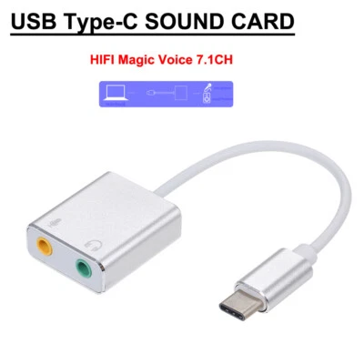 USB-C Externe Soundkarte 7.1 Stereo Audio Mikrofon Adapter für iPhone iPad Pro - Bild 1 von 4