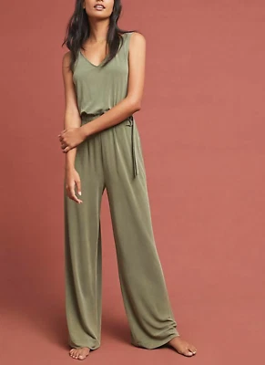 ANTHROPOLOGIE MONO MUJER VERDE SIN MANGAS PEREGRINADO CINTURÓN Talla XXS Foto 1 de 3