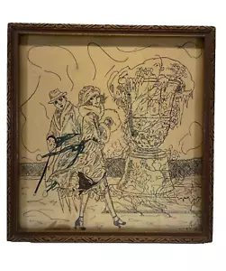 Beautiful Detailed Signed 1920s Inked Drawing by A. Morey - Picture 1 of 5