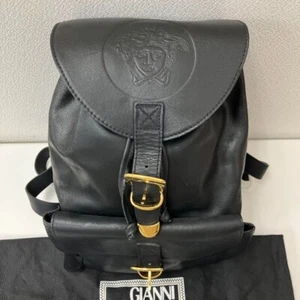 Gianni VERSACE Leather Backpack with Medusa Emblem Rare Limited Collectible USED - Picture 1 of 10