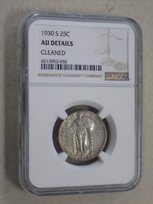 1930 S 25C Standing Liberty Quarter NGC Au Details - Image 1 of 4