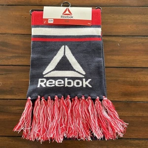 Reebok Rally Scarf with Logo Fringe  Red White Blue OSFM Preppy Ski Outdoor NWT - Picture 1 of 11