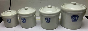 Pfaltzgraff Stoneware Canister w Lid Jar 506Y USA Ceramic Used set of 4 - Picture 1 of 12