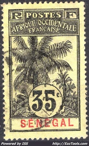 SENEGAL PALMIER N° 39 AVEC OBLITERATION - Picture 1 of 2