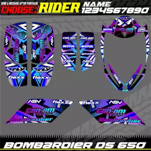 Can-am ds 650 bombardier Kit graphics decals stickers DS650 CANAM atv quad wrap - Foto 1 di 1