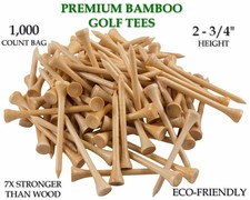 PGA Approved Professional Bamboo Golf Tees 2-3/4 " Almost Unbreakable 1000 Pack