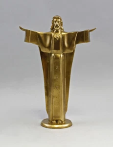 9937742-d Skulptur Bronze Plastik Jesus Christus Bronze Messing poliert 20x30cm - Picture 1 of 4