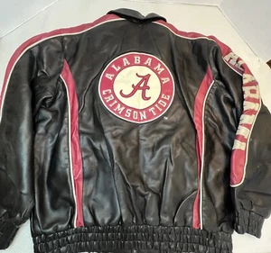G III Apparel Alabama Crimson Tide Poly Letter Jacket Black Men’s L Zip Vintage - Bild 1 von 15