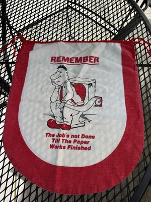 Винтажный 1950-х годов туалет комод сиденье чехол новинка льняной ткани смешной - Изображение 1 из 4