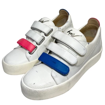 Giuseppe Zanotti Womens Leather Strap Sneakers White 4.5 - Image 1 of 4