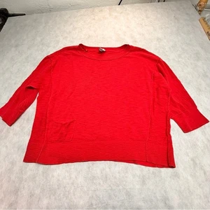 Zenergy Vibrant Red 3/4 Sleeve Boxy Blouse - Picture 1 of 5