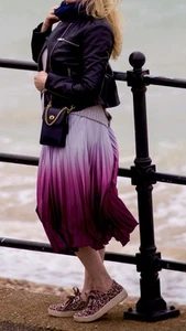 REISS Marlie Ombre Pleated Midi Skirt, Size 10, RRP £155 - Picture 1 of 6