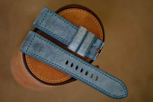 Handmade light blue PAM Officine Panerai strap size 24/22 (can do any size) - Picture 1 of 5