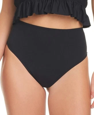 Traje de baño inferior de bikini de cintura alta Jessica Simpson para mujer, negro, mediano Foto 1 de 4