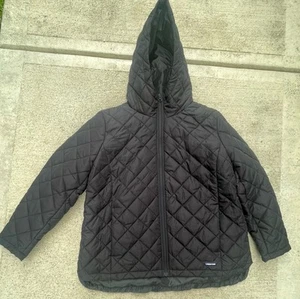 LANDS END GIACCA TRAPUNTATA DONNA LARGE PETITE 14-16 NERO - Foto 1 di 9